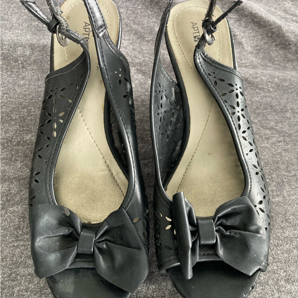 Open toe wedge dress shoes